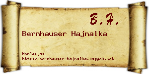 Bernhauser Hajnalka névjegykártya